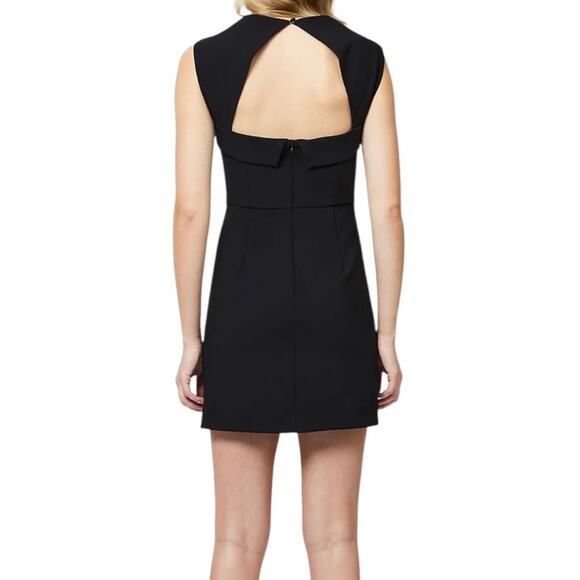 French Connection Women’s Whisper Collar Mini Dress Black Size 14 - Picture 4 of 4